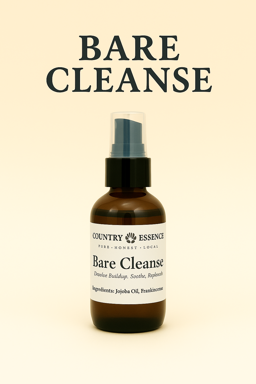 Bare Cleanser - Gentle Makeup and Pore Buildup Remover with Jojoba & Tea Tree Oil | Natural Face Cleanser