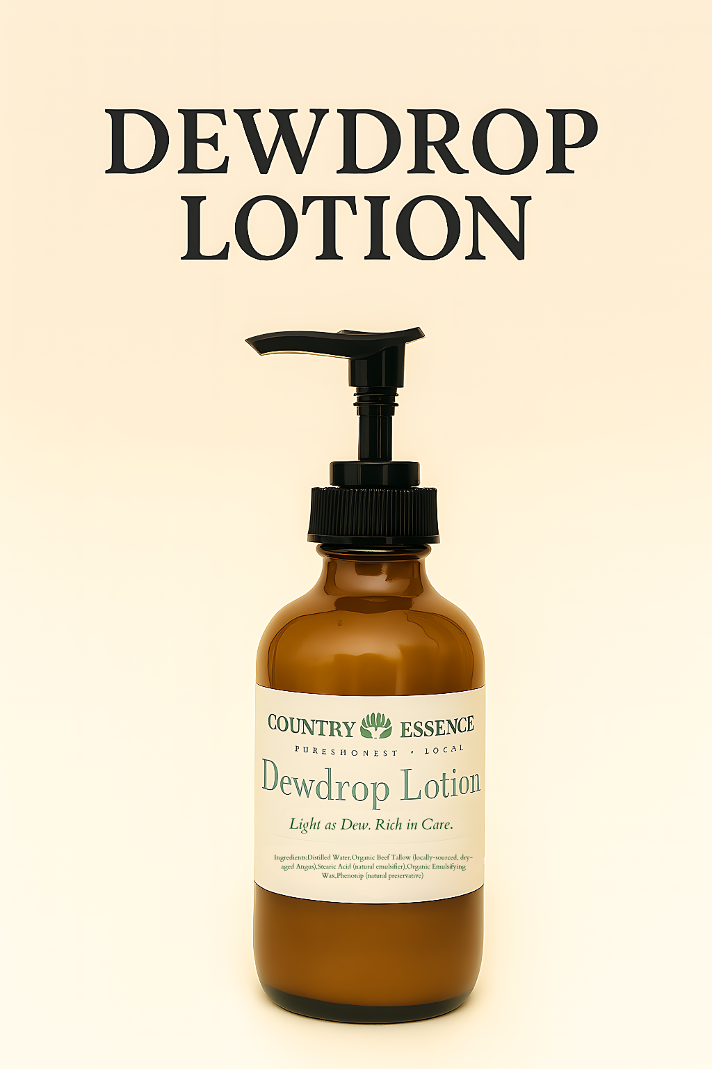 Dewdrop Tallow Lotion - Lightweight Daily Moisturizer | Natural Summer Skincare